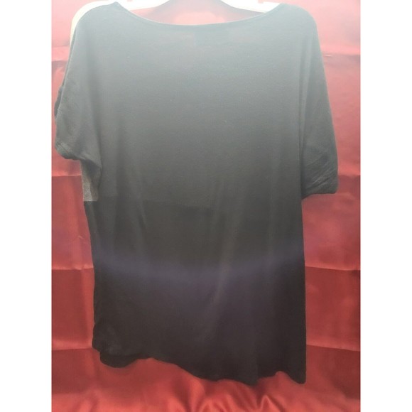 LALA Khaki Women's Size Large Blouse Black Gray Green Color Block Gold Button - Picture 6 of 6